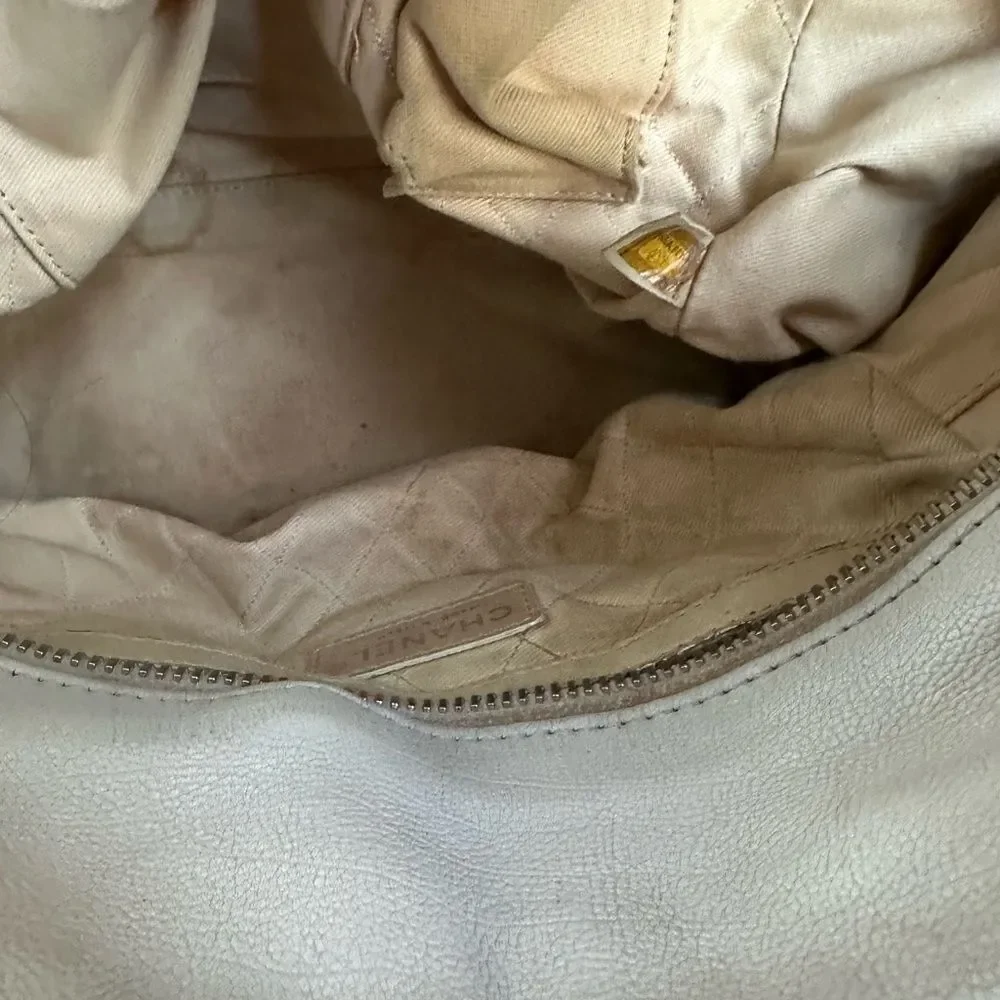 Chanel White Satchel with Iconic CC Logo
